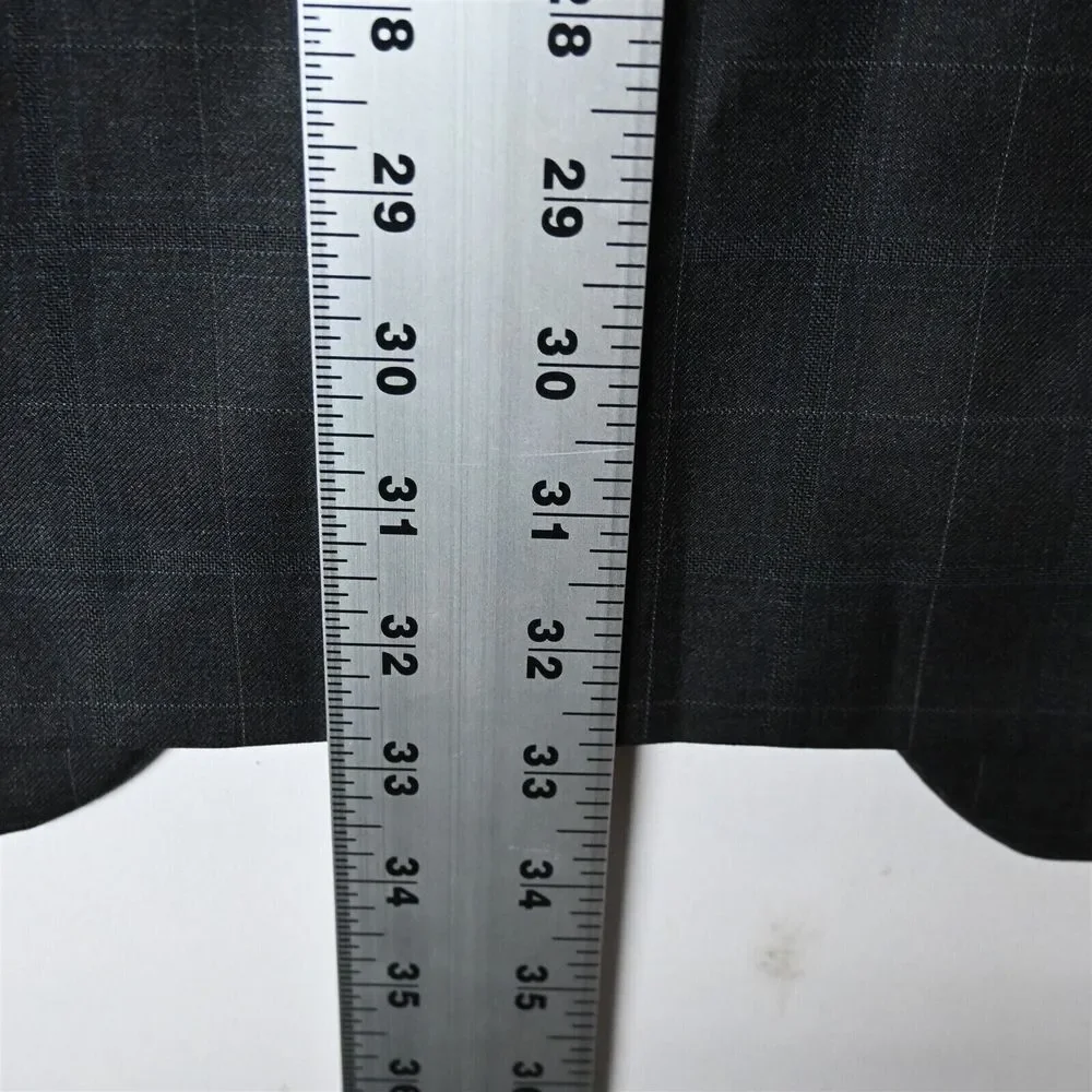 Luigi Bianchi Mantova 44L Gray Plaid 100%‎ Wool Mens Blazer Sport Coat Jacket
